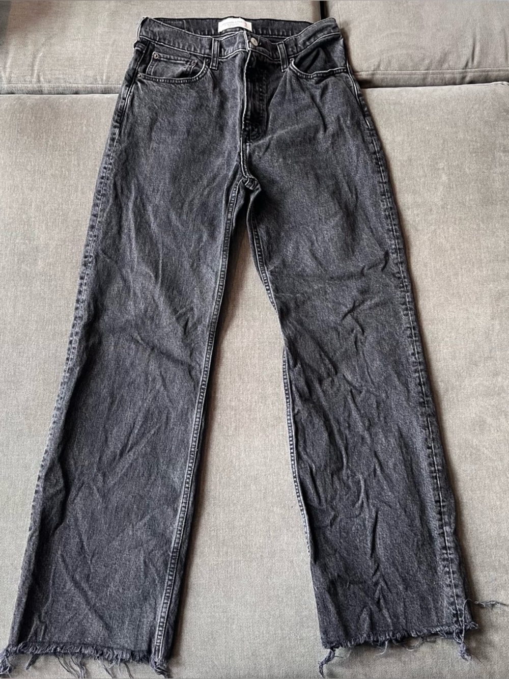 Abercrombie & Fitch 90s Relaxed Jean High Rise Washed Black 27